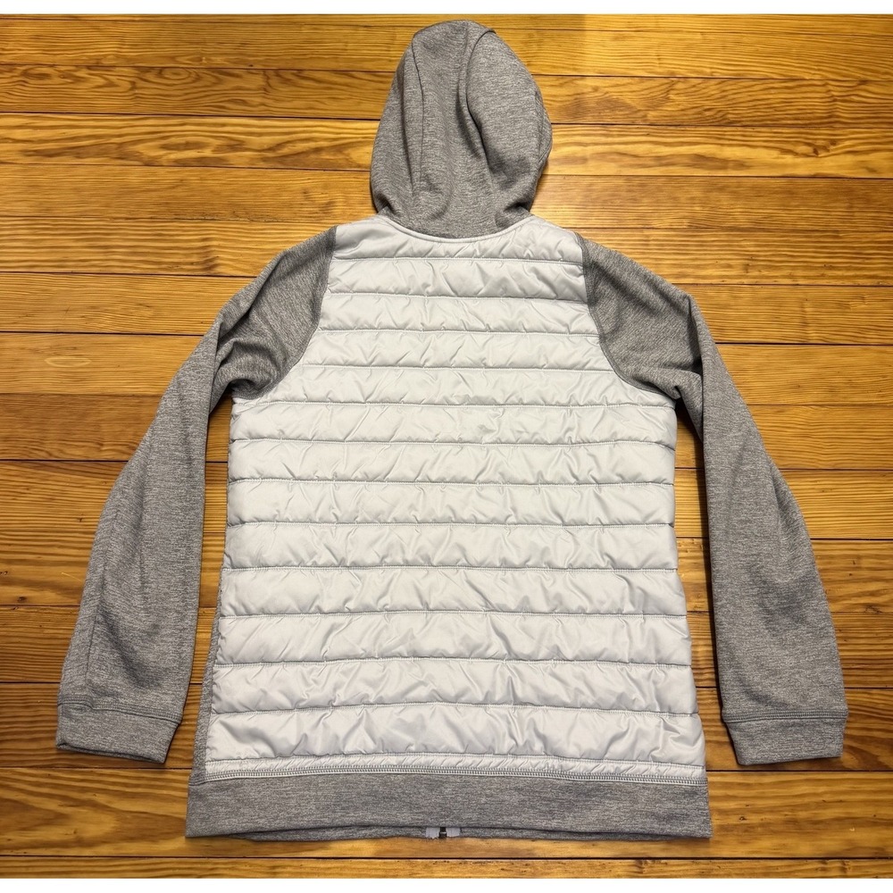 Nike Therma Fit Men's Gray Full Zip Hoodie Jacket Medium Lightweight Puffer - Picture 9 of 9